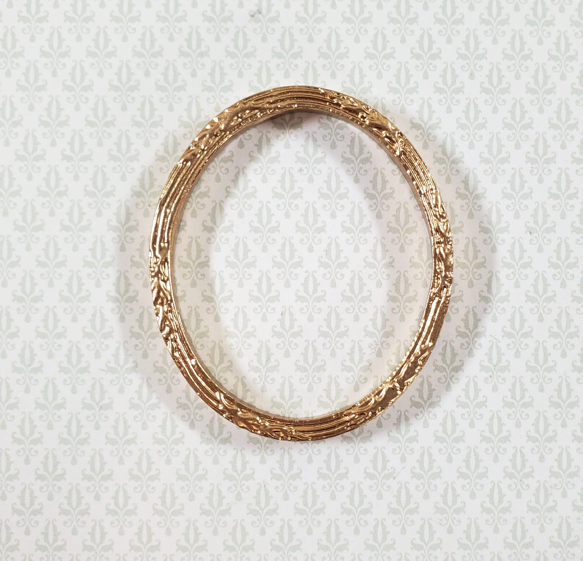 Dollhouse Oval Miniature Picture Frame Gold for Paintings Medium Size