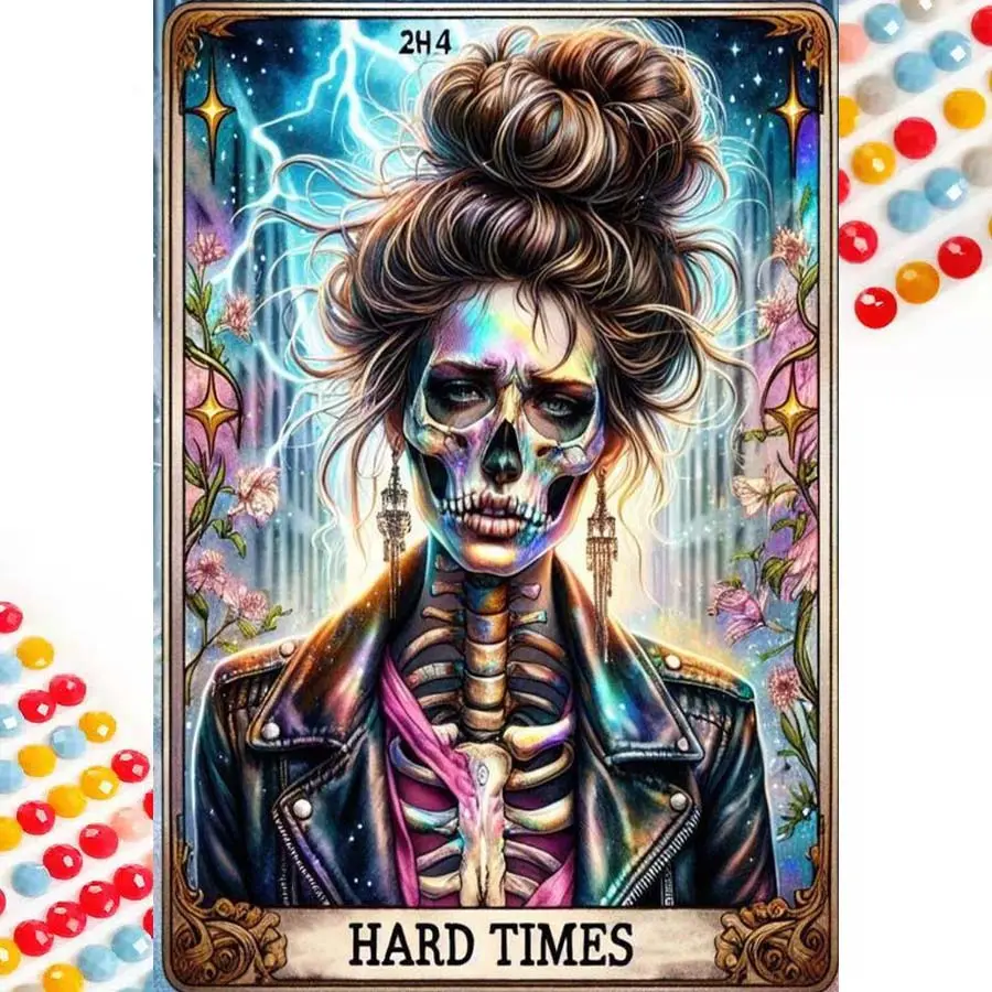 5D DIY Full Drill Round Diamond Painting, Diamond Pattern Design - Diamond Art Kit Skull Jacket Mosaic, Canvas - DIY Decorative Painting, Home Wall Decor, Handicraft, Great for Halloween and Christmas, Independence Day, Birthdays, and Anniversary Gifts.