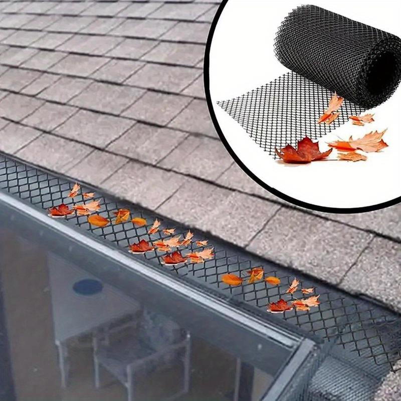 Expandable, Easy-Install Gutter Guard Mesh - 15.01x600.0cm, UV-Resistant Plastic, Bird & Leaf Proof, Includes Hooks for Secure Attachment