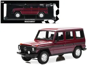 1980 Mercedes-Benz G-Model (LWB) Dark Red with Black Stripes Limited Edition to 402 pieces 1/18 Scale Diecast Model Car by Minichamps