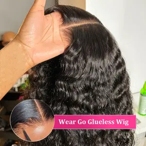 Bling Hair Water Wave Glueless Wig Human Hair Curly 13x6 HD Frontal Wig 250% Deep Wave Lace Front Wigs Wear Go 7x5 HD Lace Closure Wig Sale