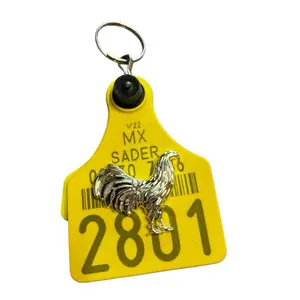 Cattle Tag Keychain Arete de Vaca Llavero con Concho