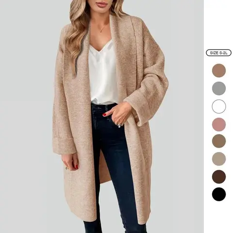Imily Bela Womens Long Cardigan Sweaters Chunky Open Front Oversized Slouchy Knit Fall Trendy Coatigan Jackets