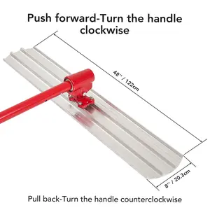 Heavy duty magnesium concrete cow float kit - Professional cement finishing tool - Adjustable bracket with 4 handles - Durable aluminum magnesium alloy -36 x 8 inch round end