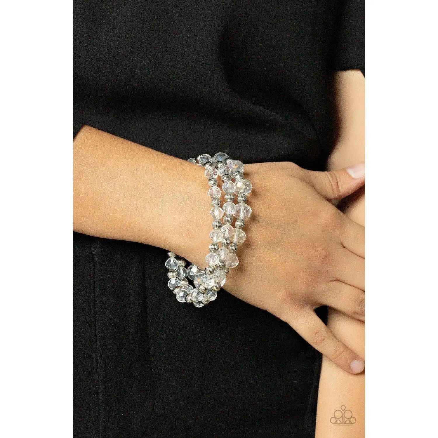 Paparazzi Eiffel Tower Tryst - White Bracelet -