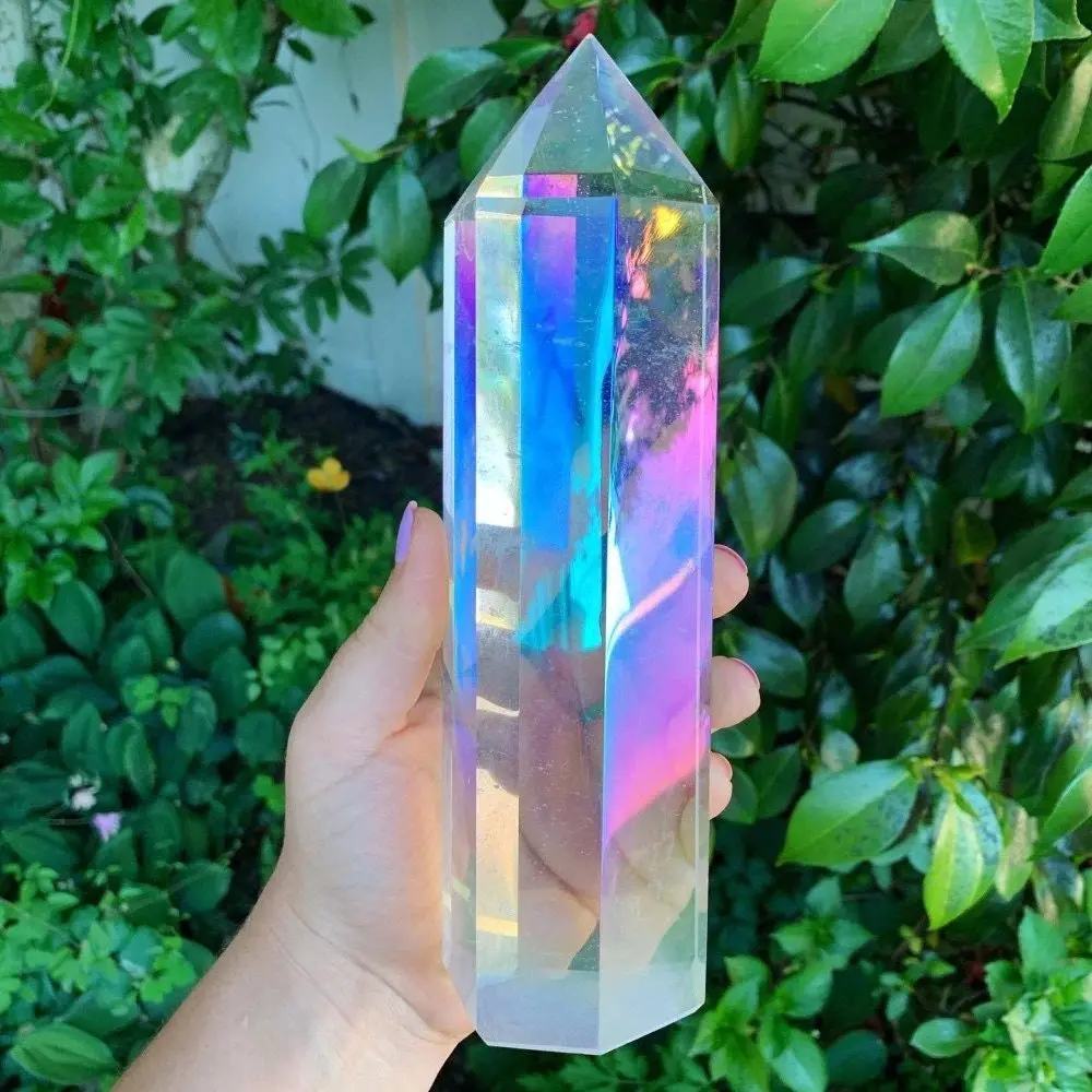 Beautiful Natural Clear Crystal Smelting Stone Halo Crystal Tower