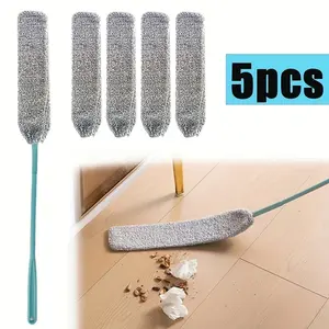 Ultra-Fine Fiber Dust Cleaner with 4 Replacement Heads, Washable & Bendable, Ideal for Sofa Gaps, Ceiling Cleaning, Home Dusting Tool Kit
