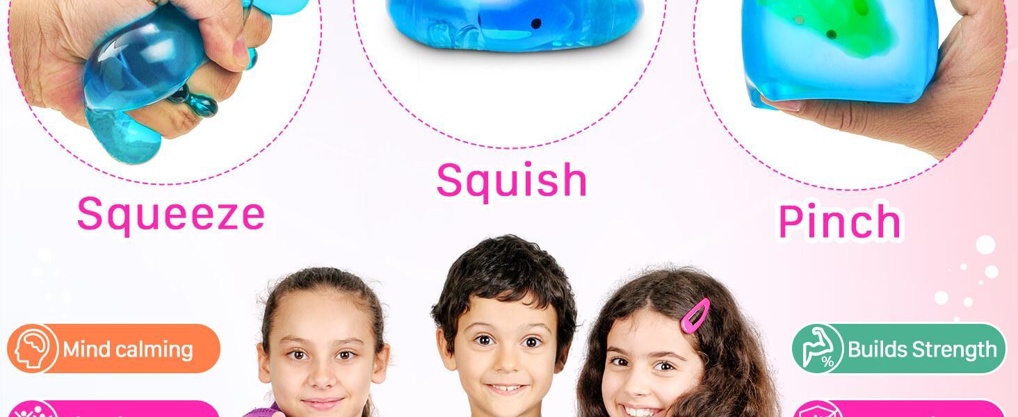 Squishy Stress Cube Fidget Toys Adults - Glow in The Dark Sensory Toys Stress Balls for Kids Teens Squeeze Toys for Anxiety