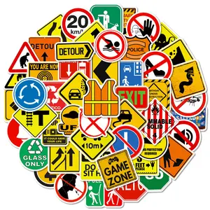 50PCS Urban Street Signs Stickers - Graffiti-Style Warning Decals for Skateboard, Water Bottle & Tech DIY, Graphic Decal