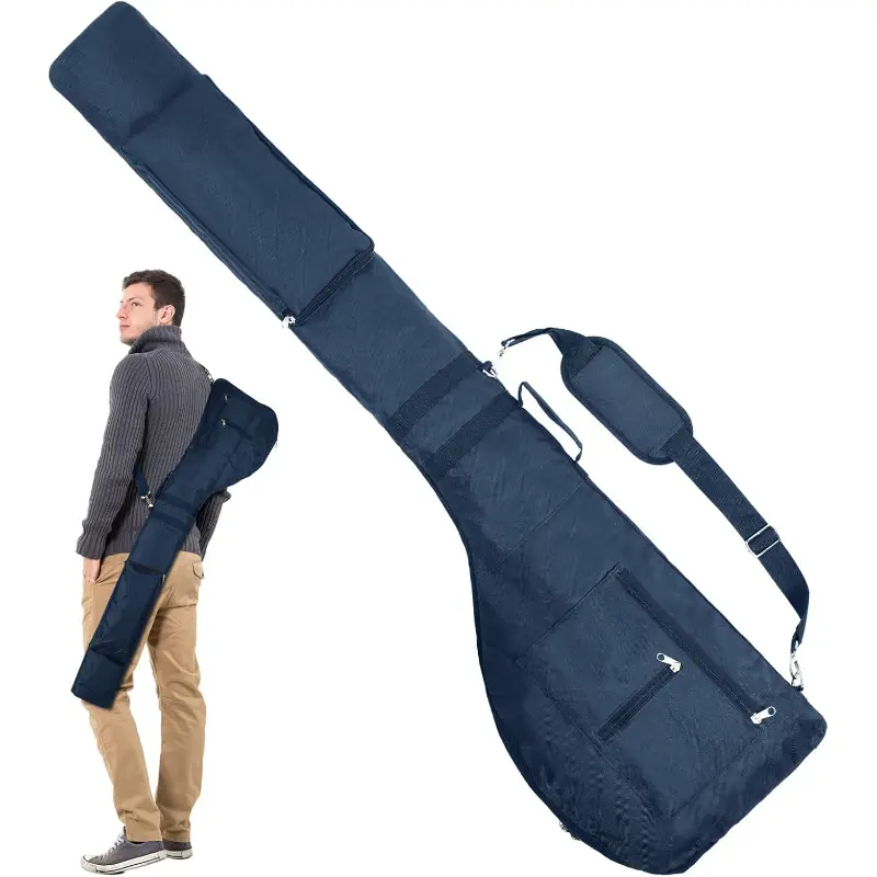 Lightweight Foldable Golf Club Carry Bag, Sunday Golf Bag with Adjustable Shoulder Strap, Portable Golf Practice Bag for Men & Women, Multi-Pocket Golf Travel Bag