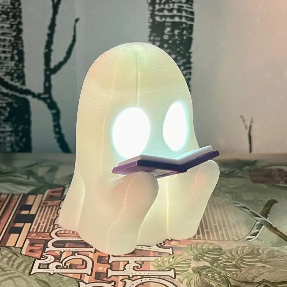 Spooky Reading Ghost Bookshelf Decor Figure - Spooky 3D Printed Seasonal Decor - Trick or Treat