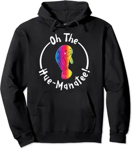 Manatee Oh The Hue-Manatee Funny Sea Cow Gift Pullover Hoodie - Lorenzoc Shop 26B08P628VXT