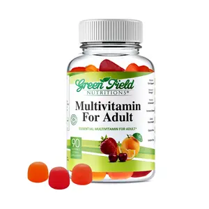 Greenfield Nutritions - Halal Gummies Multivitamins for Adult, Gelatin Free and Gluten Free, Halal Vitamins, 90 Gummies
