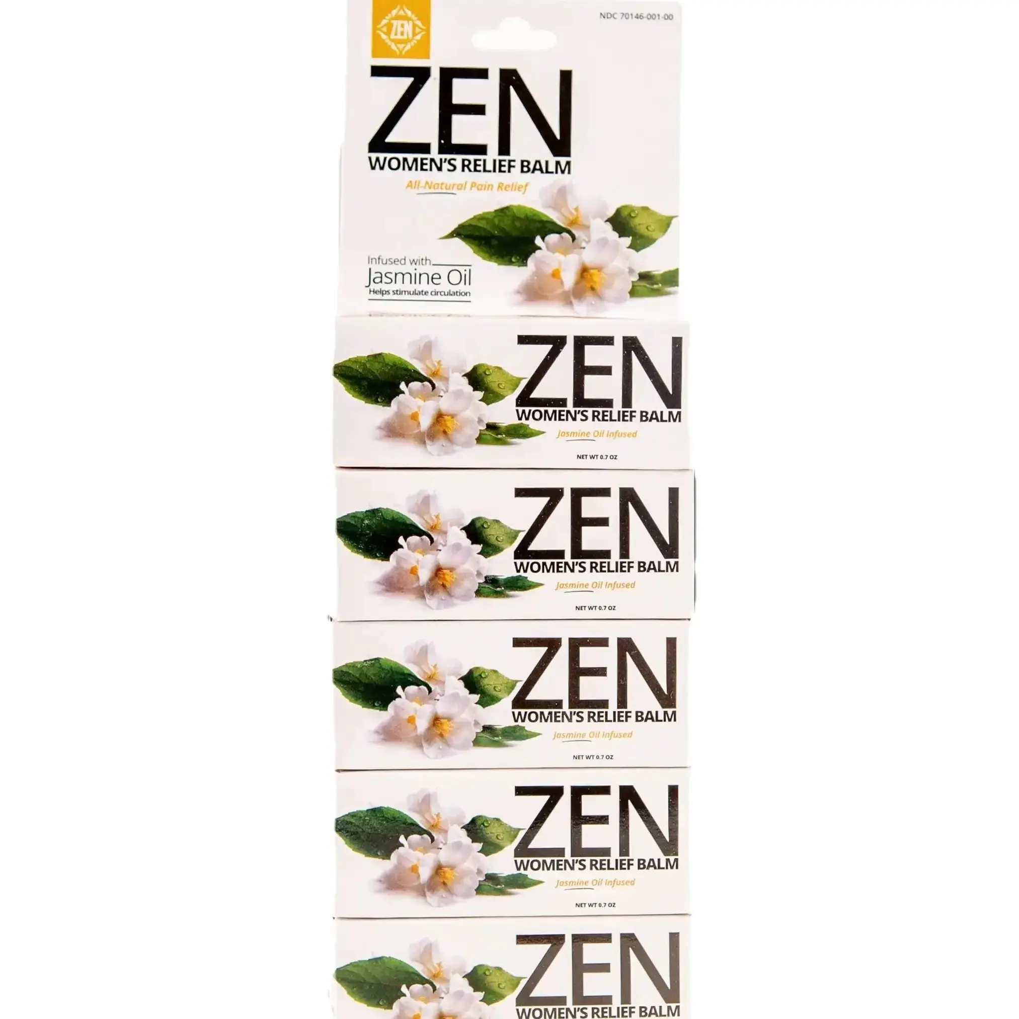 ZEN Women's Calming Jasmine Relief Balm 5-Pack Multi-Pack - India-Made Body Care, Intensive Soothing Care with Jasmine & Eucalyptus Oil Blend, 48-Month Shelf Life for Daily Comfort & Restore
