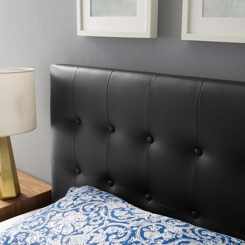 Modway Emily Twin Upholstered Vinyl Headboard in Black