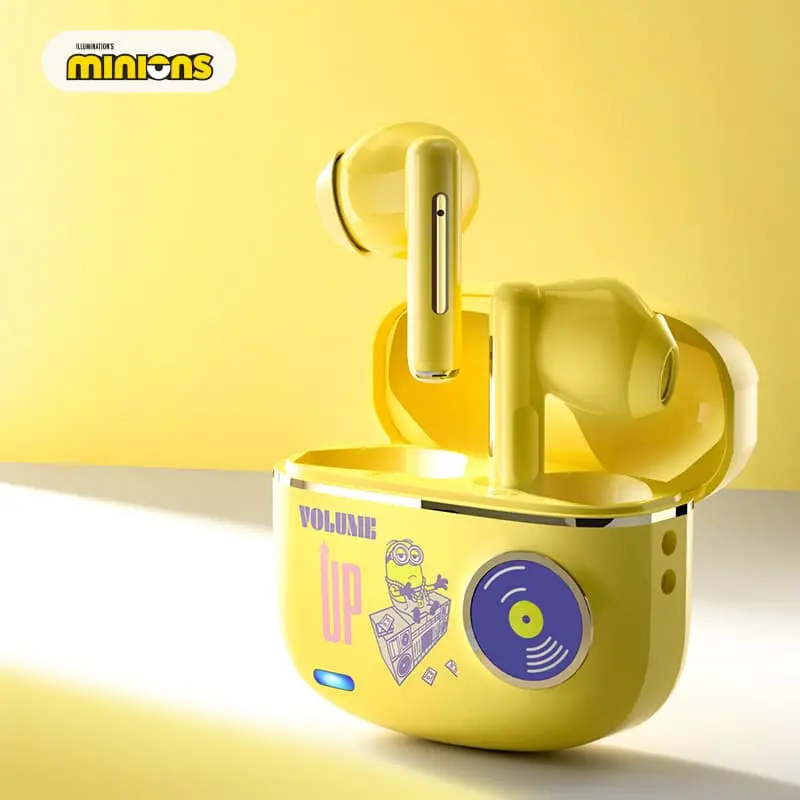 Official Minions Wireless Earbuds, Smart Noise Canceling Bluetooth Headphones with 360° Spatial Sound, 10mm Dynamic Driver In-Ear Earphones with Silicone Tips & Lanyard Hole campingessentials