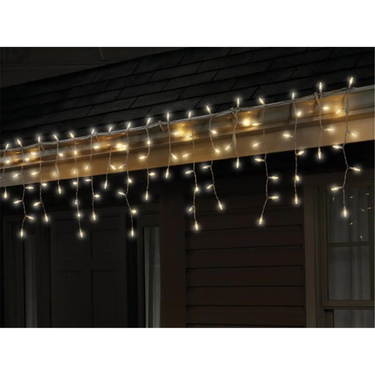 212 MAIN LED Twinkle Icicle Light Set - 100 Warm White Random Blink LEDs, 5.5 ft Icicle Christmas Decor, Indoor/Outdoor Home & Party Decor Supply