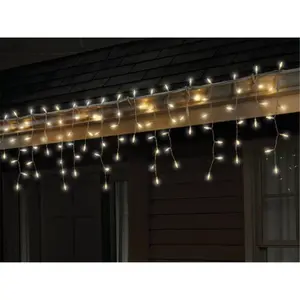 Celebrations 284B491D LED Twinkle Icicle Light Set 100 Warm White, Christmas, Decoration