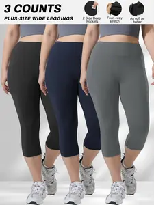 High Waist Yoga Pants with Pockets Sports Leggings for Women Plus Size Fitness Pilates Workout