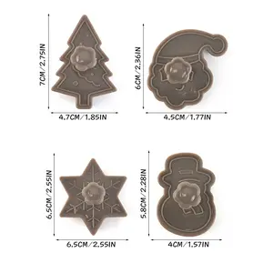 Three-dimensional cookie cutter baking mold set Christmas theme creative Christmas cookie mold set holiday baking tools