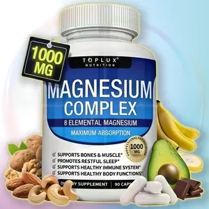 TOPLUX Magnesium Complex 8 Essential Magnesium Supplements 1000 mg Vitamin Dietary Fitness Edible - consider adding Magnesium Complex to your daily regimen