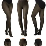 Tournesol Fleece Lined Tights The Original One Seam Tights Upgraded Waistband Butt Lifting Womenswear Size XS - 4XL Thermal Winter Basic Tights Leggings Thick Semi-Transparent Casual Underwear Pantyhose Closed Foot Available in Every Skin Tone 001