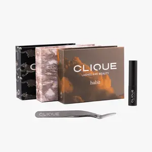 Clique Everyday Bundle - Everyday Volume DIY Lashes Kit with Minx, Habit and Vol. 1 Styles, Lightweight & Comfortable, Lasts 7+ Days, Includes Black Adhesive & Mini Presser - Eyelashes