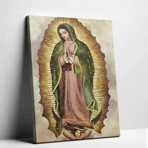 Talavera Virgen de Guadalupe Wall Art, Mexican Religious Canvas Print, Our Lady Poster Decor, Latina Mom Gift, Framed or Unframed M
