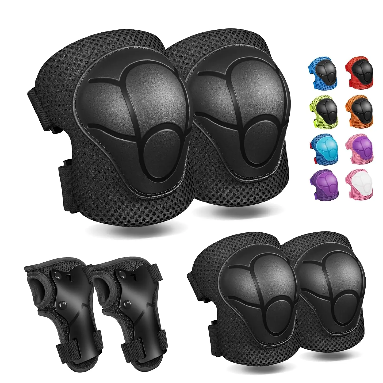 Elbow and  Pads Set - 3 in 1 Protective Gear for Skating, Cycling, , Rollerblading, Scooter [Upgraded]