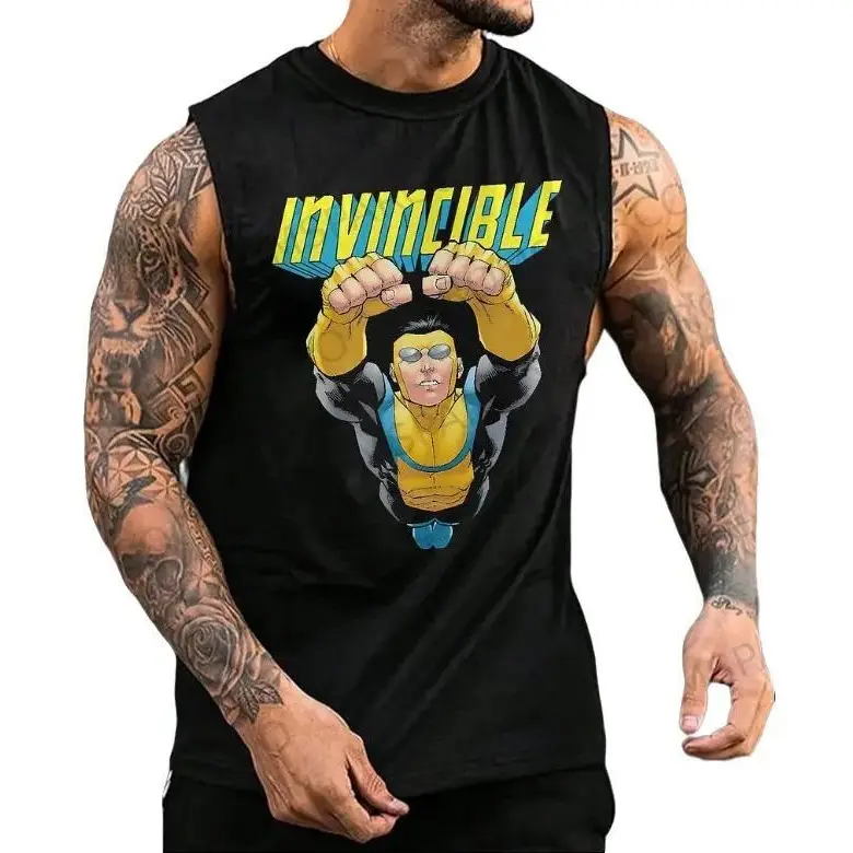 Invincible Tank Top – Superhero Sleeveless Shirt – 100% Cotton Gym & Casual Wear