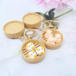 Mini Steamed Bun Keychain, Funny Hot Pot Bag Pendant, Car Bag Accessories, Meat Dumpling Design, Perfect Gift Idea