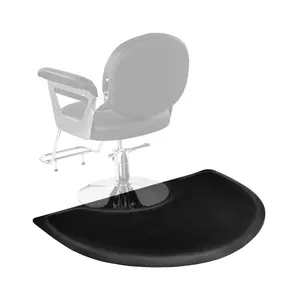 fathersdaygift VEVOR Salon Mat for Hair Stylist, 3x 4 FT Semi-circle Salon Chair Mat, 1/2-inch Thickened Anti Fatigue Barber Shop Floor Mat with Round Cut Out, Easy-to-Clean PVC Surface Anti-Trip Beveled Edges