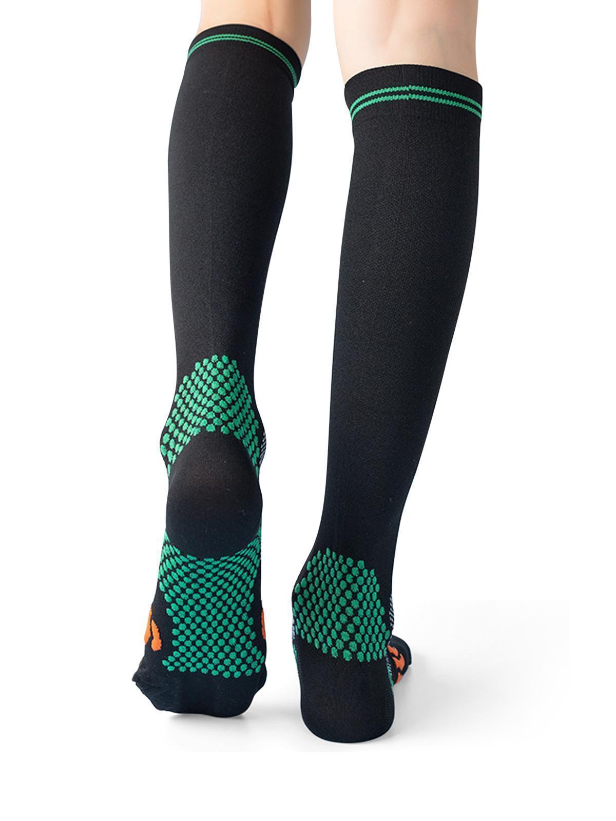 3 Pairs Over-the-Knee Compression Socks,Nylon Blend Moisture Wicking Breathable Day Lightweight, All Seasons, Unisex, Support Sock, Perfect for Christmas & Holiday Gifts