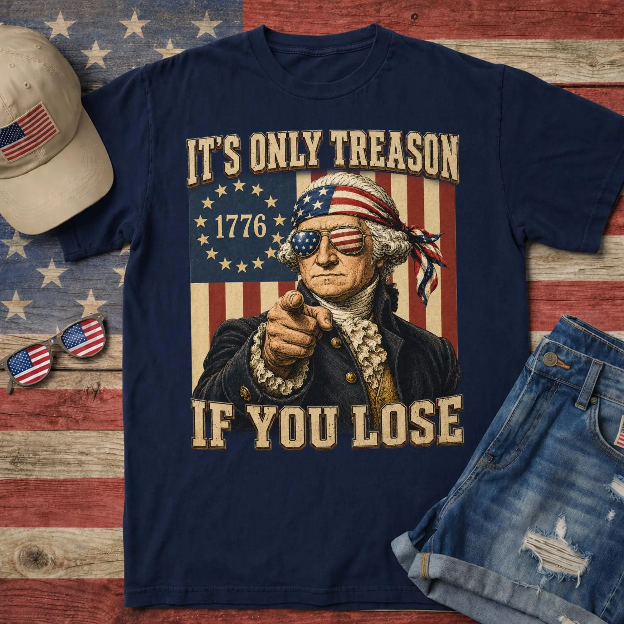It's Only Treason If You Lose George Washington Shirt, 250th Anniversary Tee, Independence Day Gift, 4th of July Tee, American History Shirt