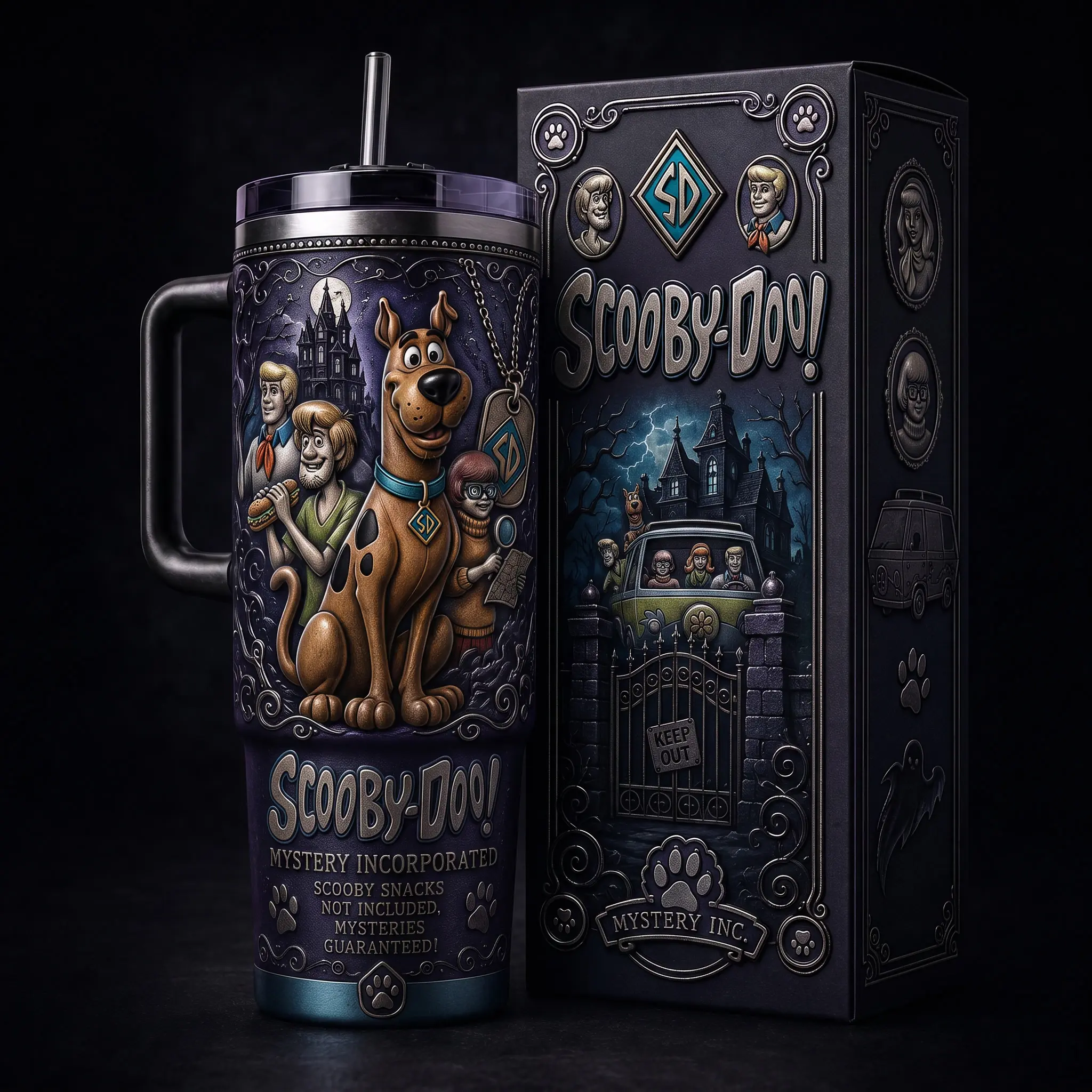 Scooby-Doo #2 Halloween 40oz Premium Stainless Steel Tumbler With Handle , Scooby-Doo Inspired Design, Insulated Travel Mug, Halloween Gift for Horror, Halloween Collector Tumbler, Spooky Season Drinkware