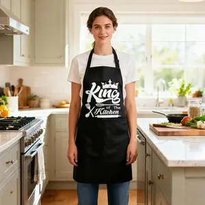 Funny Aprons for Men, 39’’ x 39'' Plus Size Aprons King of The Kitchen Cooking Aprons Men Personalized Custom Aprons Adjustable Chef Baking Apron Gifts for Dad, Husband, Brother, Grandpa