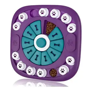 Interactive Pet Puzzle Toy 24-Hole Slider Dog Cat Brain Maze Slow Feeder