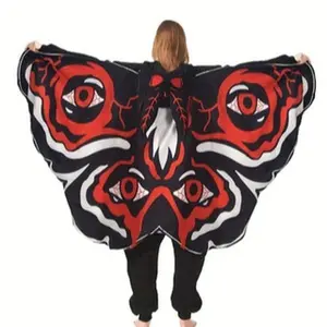 Mothman Costume Big Wings Mothman Onesie Pajamas�� Halloween Cosplay Unisex Party cosplay Costume comfy loungewear sleepwear set Halloween Themed Cartoon Sleep Romper Plaid Christmas Pajama Set warm sleepwear Women's Sexy Pumpkin Print Nightgown