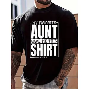 100% Cotton My Favorite Aunt Gave Me This Shirt, Nephew Or Niece T-Shirt Women's Men's Graphic Tee Crew Neck summer vacation Tops