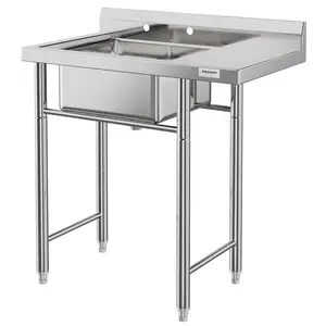 Heavy Duty Stainless Steel Utility basin - 3 Compartment Freestanding Laundry Room and Commercial Kitchen basin, 39" x 17.6" x 37.6" Triple Bowl Basin for Garage, Restaurant, Bar - Rustproof, Easy Clean, Anti-Clog Drain