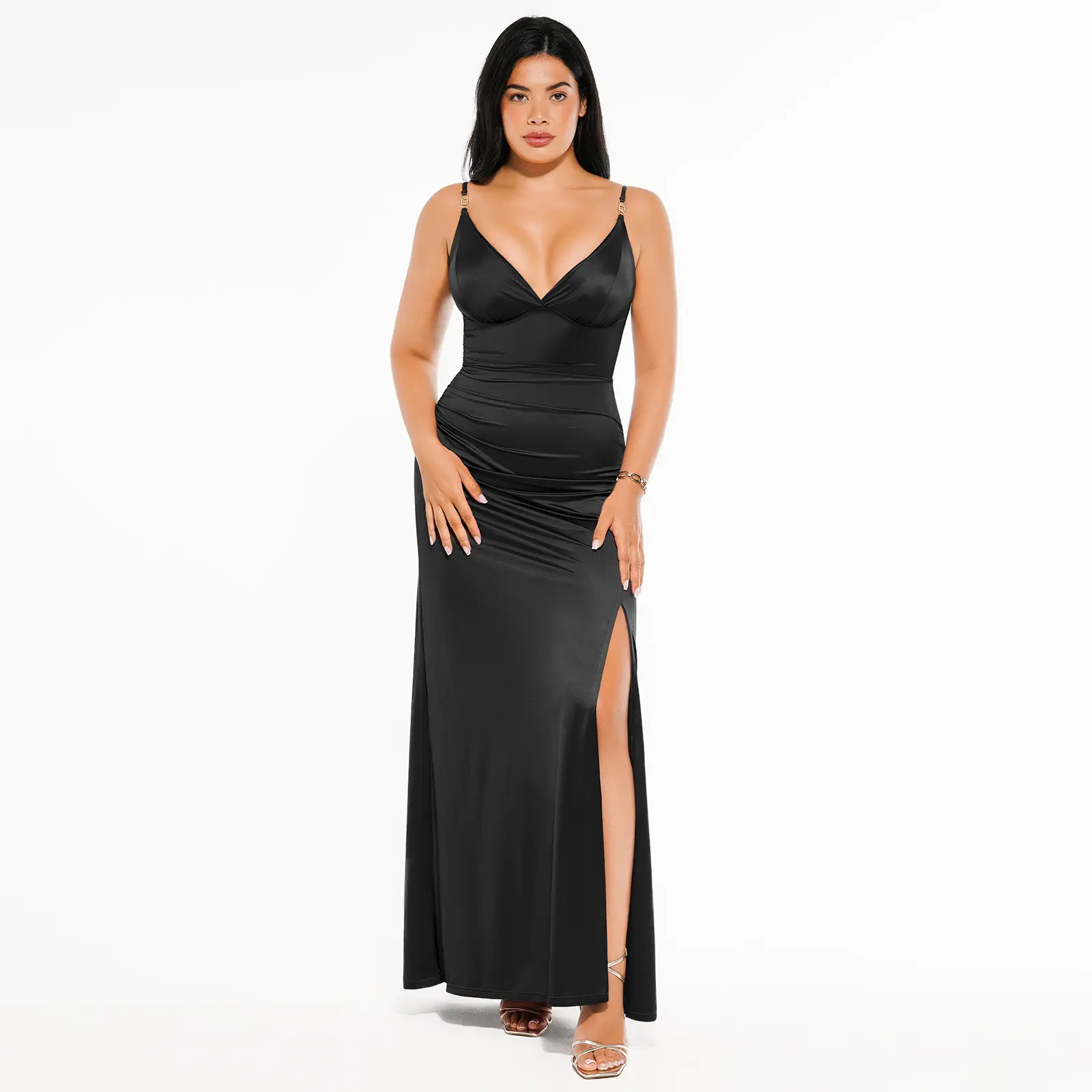 Popilush Satin Maxi Dress - Deep V-Neck Slit Evening Gown with Built-In Shapewear Formal Elegant Bra Womenswear - TikTok Shop Popilush Satin Maxi Dress - Deep V-Neck Slit Evening Gown with Built-In Shapewear Formal Elegant Bra Womenswear - TikTok Shop