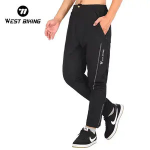 WEST BIKING Sports Men Bicycle Pants Road Mountain MTB Bike Reflective Breathable Cool Cycling Wear Long Trousers Zipper Pocket Tracksuits Compression Running Exercise Outdoor Clothes