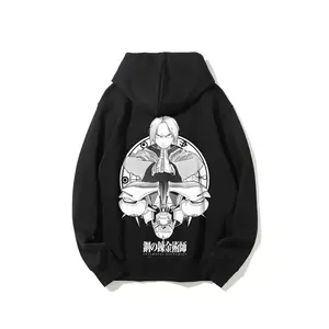 Fullmetal Alchemist Edward Elric & Alphonse Elric Anime Hoodie Cotton Streetwear Vintage Otaku Unisex Fall Winter Fashion Casual Daily Fans Essential