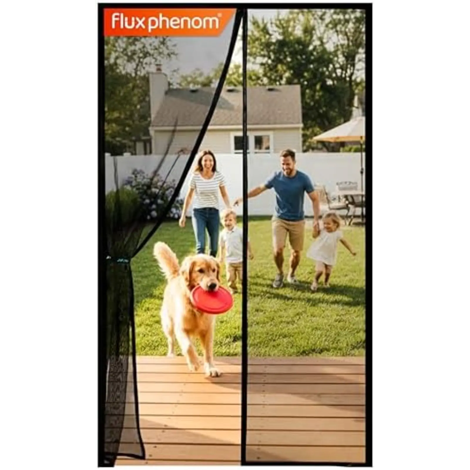 Magnetic Screen Door - Bugs Out, Breeze in - 9min Install Auto-Sealing Heavy Duty Double Stitched Mesh, 52 Magnets, Hands Free Sliding & Patio Doors Net, Pet & Kid Friendly, 38 x 82 Inch