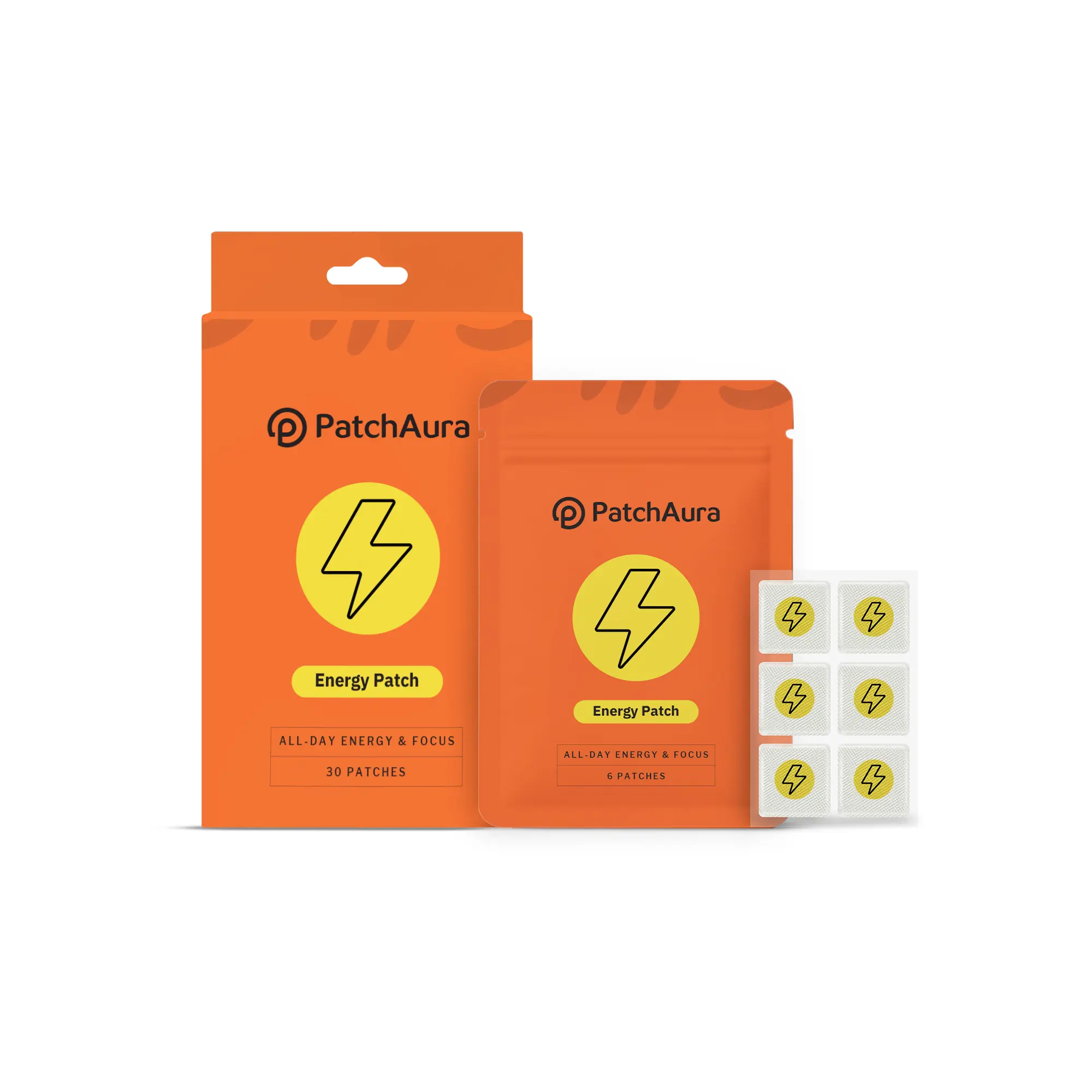 PatchAura Energy Patch – All Day Energy & Focus Support, Mental Clarity & Stamina Boost, Long-Lasting Wellness Patches (30 Patches)