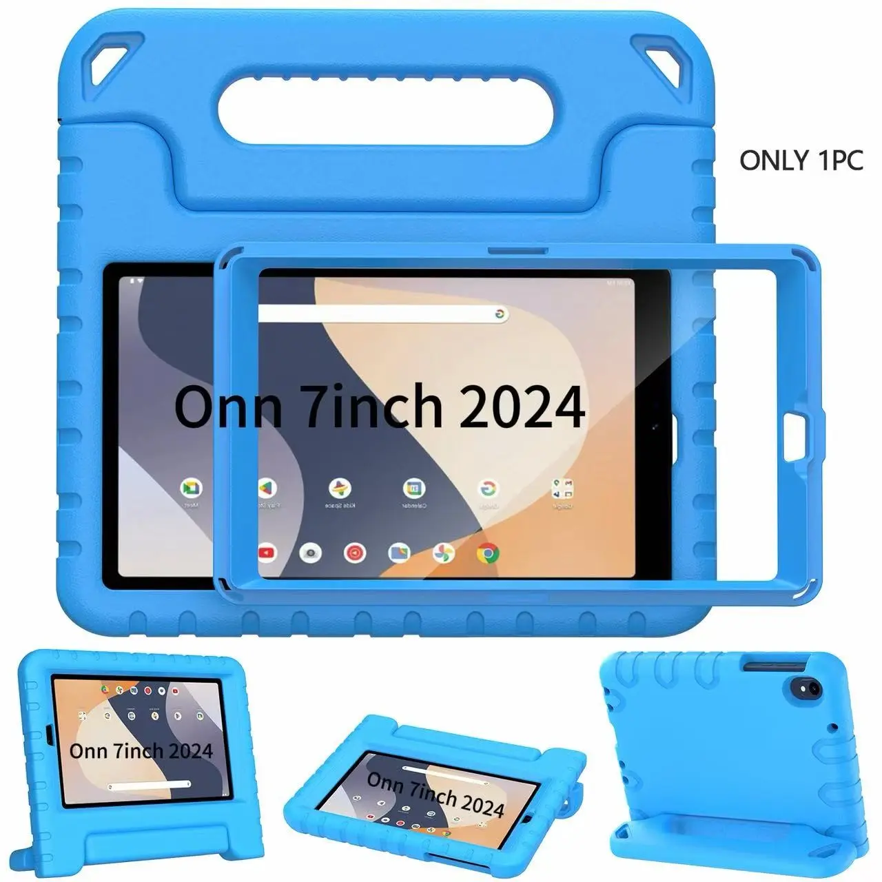 for Onn 4th Generation 7 Inch 2024 Case Tablet Protective Cover with Built in Screen Protector Durable Shockproof Lightweight Handle Cover Tablet Covers