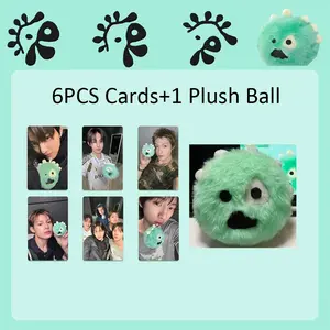 KPOP CORTIS Ball Ver. Sets Cartoon Plush Ball Pendant With 6Pcs COLOR OUTSIDE THE LINES Album Photocards MARTIN JAMES Fans Gift
