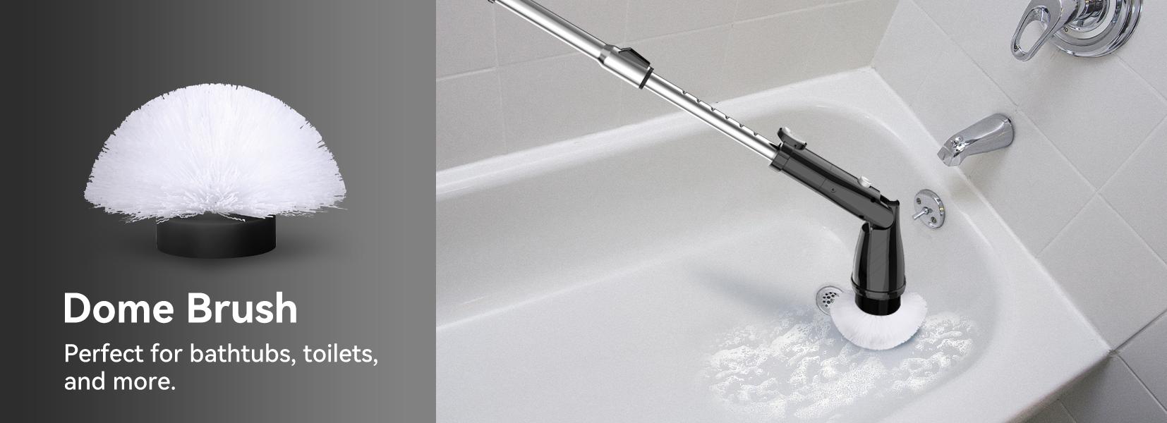 [Clearance sale]TASVAC Electric Spin Scrubber,5 Replaceable Heads, Adjustable Arm. Easily Scrubbing. 1.5H Power Bathroom Scrubber for Bathtub, Kitchen, Grout, Tile, Floor, Wall, Sink.