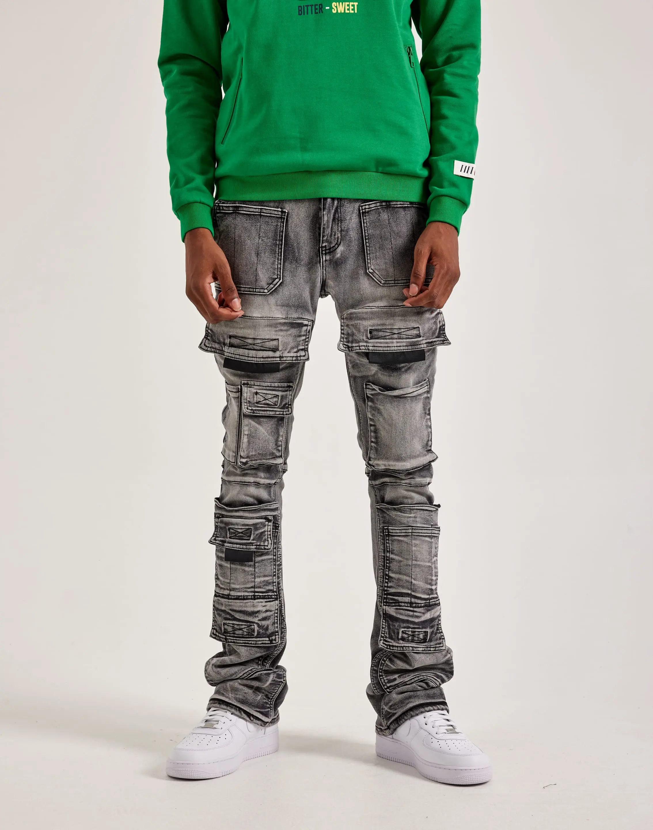 Mens Kloud 9 Straight Cargo Denim Jeans
