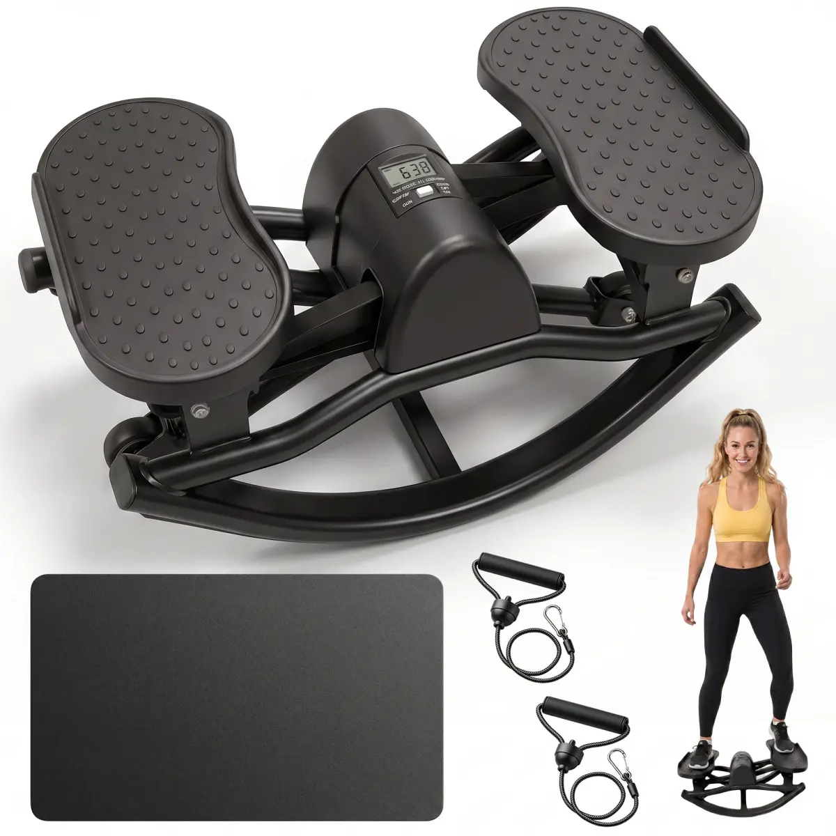 Swing Stepper Machine – Home Aerobic Fitness Made Easy, Targets Waist & Legs in One Compact Design, Foldable, Quiet, and Suitable for the Whole Family